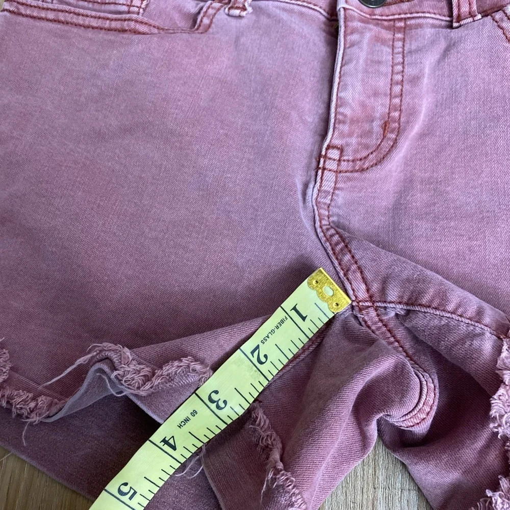 ❤️🙌SO! Raspberry Pink Favorite Midi Rise Denim Cropped Shorts - Picture 7 of 7